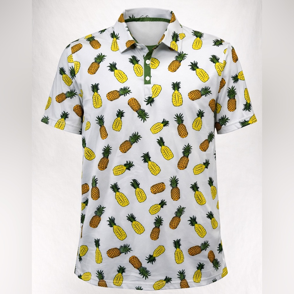 Grunk Dolfer Polo Shirt Mens‎ Short Sleeve Pineapples Golf